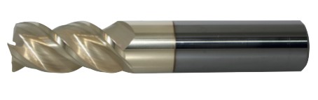 1/4 Inch Solid Carbide Ultra High Performance Zirconium Coated 3 Flute HPC End Mill